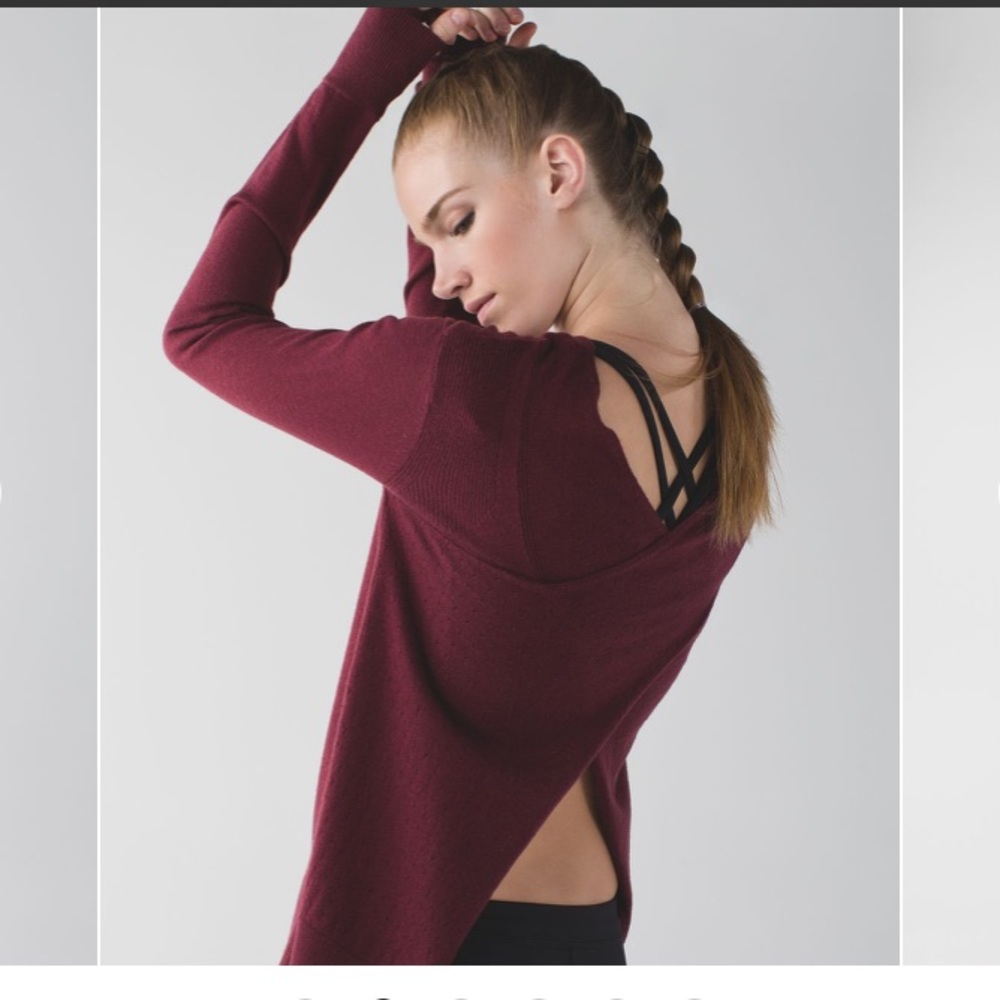 Lululemon Sunset Savasana Matoon Wine Sweater Medium